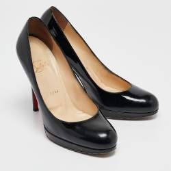 Christian Louboutin Black Patent Leather New Simple Pumps Size 37