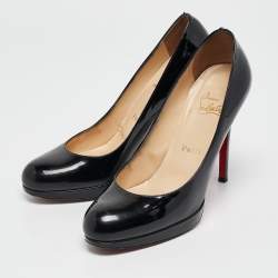 Christian Louboutin Black Patent Leather New Simple Pumps Size 37