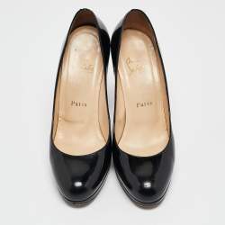 Christian Louboutin Black Patent Leather New Simple Pumps Size 37