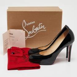 Christian Louboutin Black Patent Leather New Simple Pumps Size 37