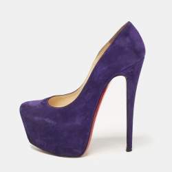 Christian Louboutin Purple Suede Daffodile Platform Pumps Size 36