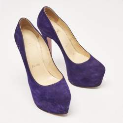 Christian Louboutin Purple Suede Daffodile Platform Pumps Size 36