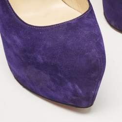 Christian Louboutin Purple Suede Daffodile Platform Pumps Size 36