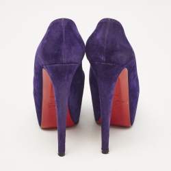 Christian Louboutin Purple Suede Daffodile Platform Pumps Size 36
