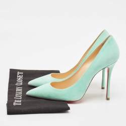Christian Louboutin Green Suede Pigalle Follies Pumps Size 38