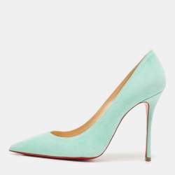 Christian Louboutin Green Suede Pigalle Follies Pumps Size 38