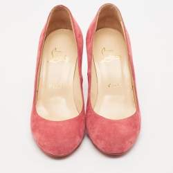 Christian Louboutin Rose Red Suede Ron Ron Pumps Size 37