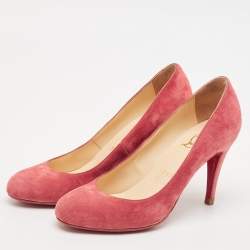 Christian Louboutin Rose Red Suede Ron Ron Pumps Size 37