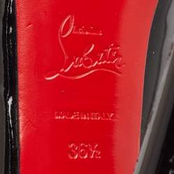 Christian Louboutin Black/Gold Patent Leather and Lurex Fabric Asteroid Spike Pumps Size 36.5