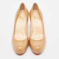 Christian Louboutin Beige Patent Leather New Simple Pumps Size 37.5