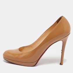 Christian Louboutin Beige Patent Leather New Simple Pumps Size 41