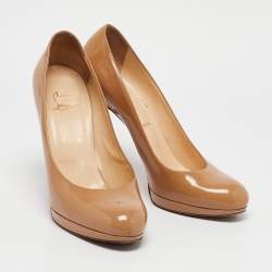 Christian Louboutin Beige Patent Leather New Simple Pumps Size 41