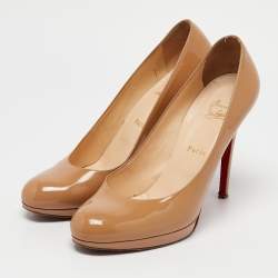 Christian Louboutin Beige Patent Leather New Simple Pumps Size 41