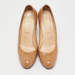 Christian Louboutin Beige Patent Leather New Simple Pumps Size 41