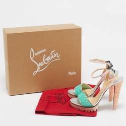 Christian Louboutin Multicolor Mesh and Patent Leather Volumetric Sandals Size 37.5