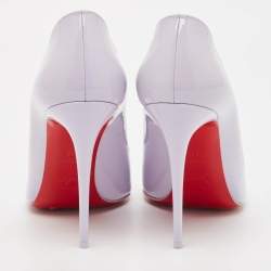Pre Owned Christian Louboutin Purple Patent Leather Hot Chick Pumps Size 37.5