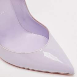 Pre Owned Christian Louboutin Purple Patent Leather Hot Chick Pumps Size 37.5