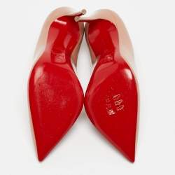 مملوكة مسبقًا Christian Louboutin Beige Patent Leather Hot Chick Pumps Size 37