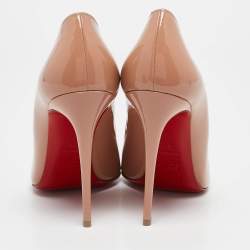 مملوكة مسبقًا Christian Louboutin Beige Patent Leather Hot Chick Pumps Size 37