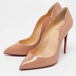مملوكة مسبقًا Christian Louboutin Beige Patent Leather Hot Chick Pumps Size 37