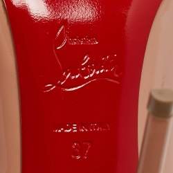مملوكة مسبقًا Christian Louboutin Beige Patent Leather Hot Chick Pumps Size 37