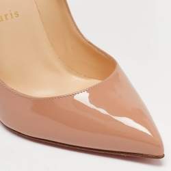 مملوكة مسبقًا Christian Louboutin Beige Patent Leather Hot Chick Pumps Size 37