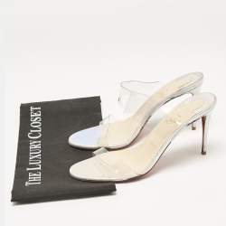 Christian Louboutin Transparent PVC Just Nothing Slide Sandals Size 39