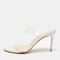 Christian Louboutin Transparent PVC Just Nothing Slide Sandals Size 39