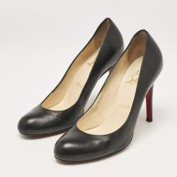 Christian Louboutin Black Leather Simple Pumps Size 37