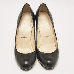 Christian Louboutin Black Leather Simple Pumps Size 37