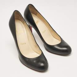 Christian Louboutin Black Leather Simple Pumps Size 37