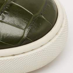 Christian Louboutin Green Crocodile Leather Louis Low Top Sneakers Size 39