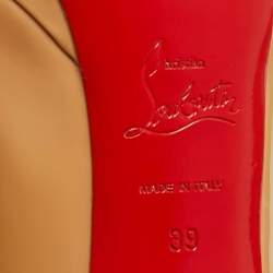Pre Owned Christian Louboutin Beige Patent Leather New Simple Pumps Size 39