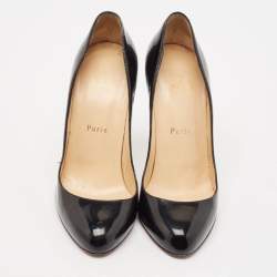 Christian Louboutin Black Patent Leather New Simple Pumps Size 38.5