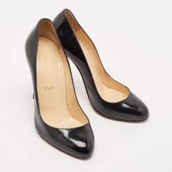 Christian Louboutin Black Patent Leather New Simple Pumps Size 38.5