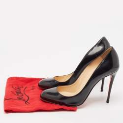 Christian Louboutin Black Patent Leather New Simple Pumps Size 38.5