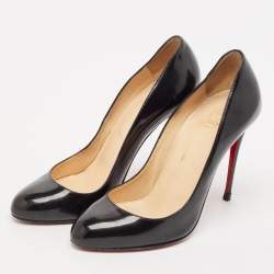 Christian Louboutin Black Patent Leather New Simple Pumps Size 38.5