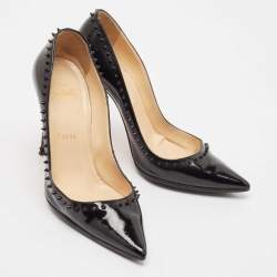 Christian Louboutin Black Patent Leather Anjalina Pumps Size 36.5