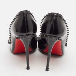 Christian Louboutin Black Patent Leather Anjalina Pumps Size 36.5