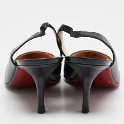 Christian Louboutin Black Leather Clare Slingback Pumps Size 38