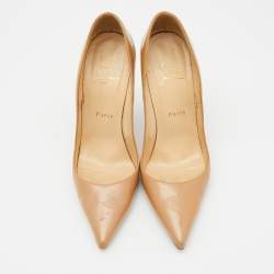Christian Louboutin Beige Patent Leather So Kate Pumps Size 38.5