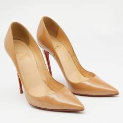 Christian Louboutin Beige Patent Leather So Kate Pumps Size 38.5