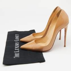 Christian Louboutin Beige Patent Leather So Kate Pumps Size 38.5