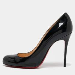 Christian Louboutin Black Patent Leather New Simple Pumps Size 36.5