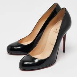Christian Louboutin Black Patent Leather New Simple Pumps Size 36.5