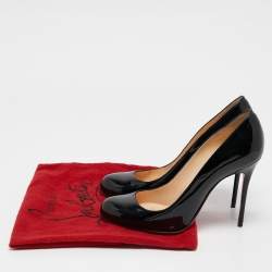 Christian Louboutin Black Patent Leather New Simple Pumps Size 36.5