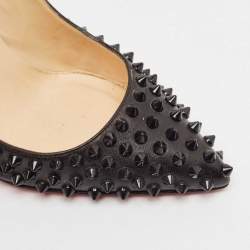 Christian Louboutin Black Leather Pigalle Spikes Pumps Size 37.5