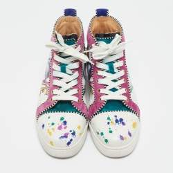 Christian Louboutin Multicolor Leather and Suede Love Rantus Orlato Sneakers Size 39.5