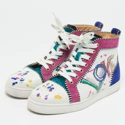 Christian Louboutin Multicolor Leather and Suede Love Rantus Orlato Sneakers Size 39.5