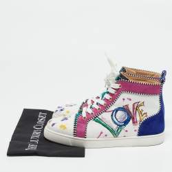 Christian Louboutin Multicolor Leather and Suede Love Rantus Orlato Sneakers Size 39.5